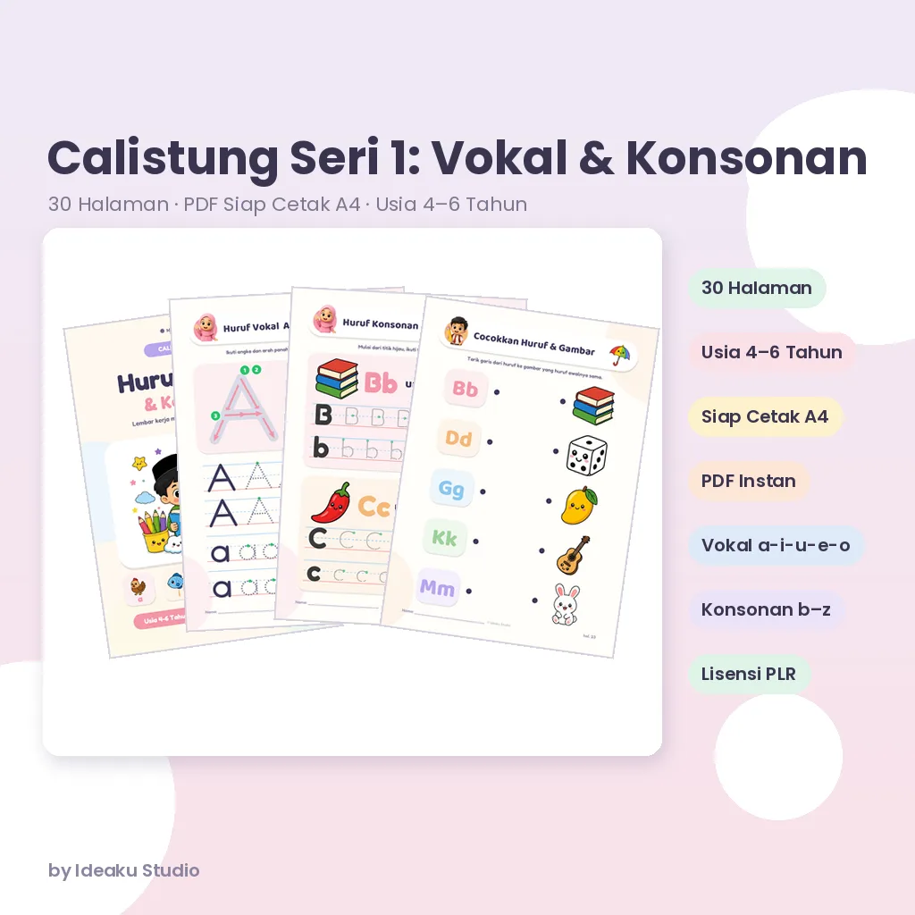 Calistung Seri 1: Huruf Vokal & Konsonan – preview 1