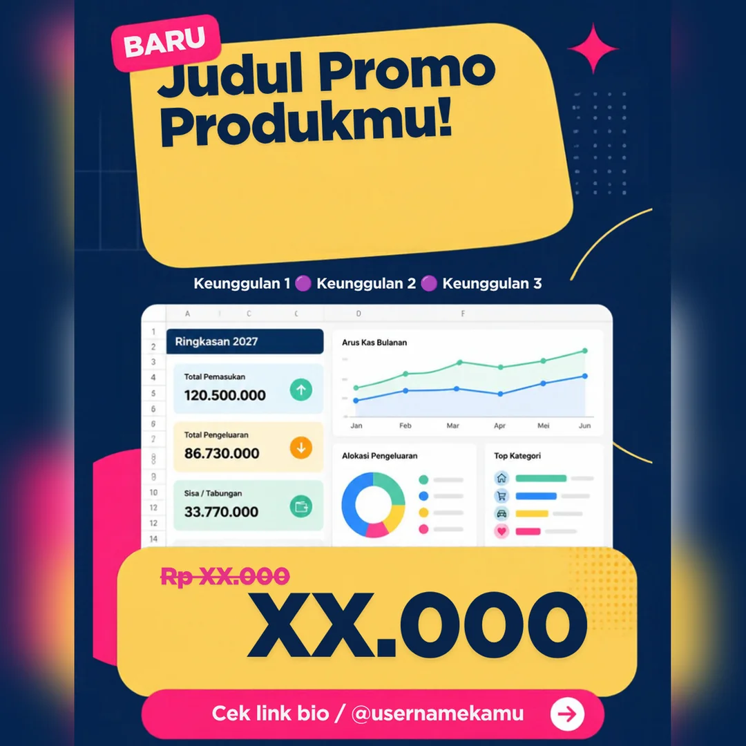 Cover produk Free Template Promo IG Keuangan Biru dari Ideaku Studio