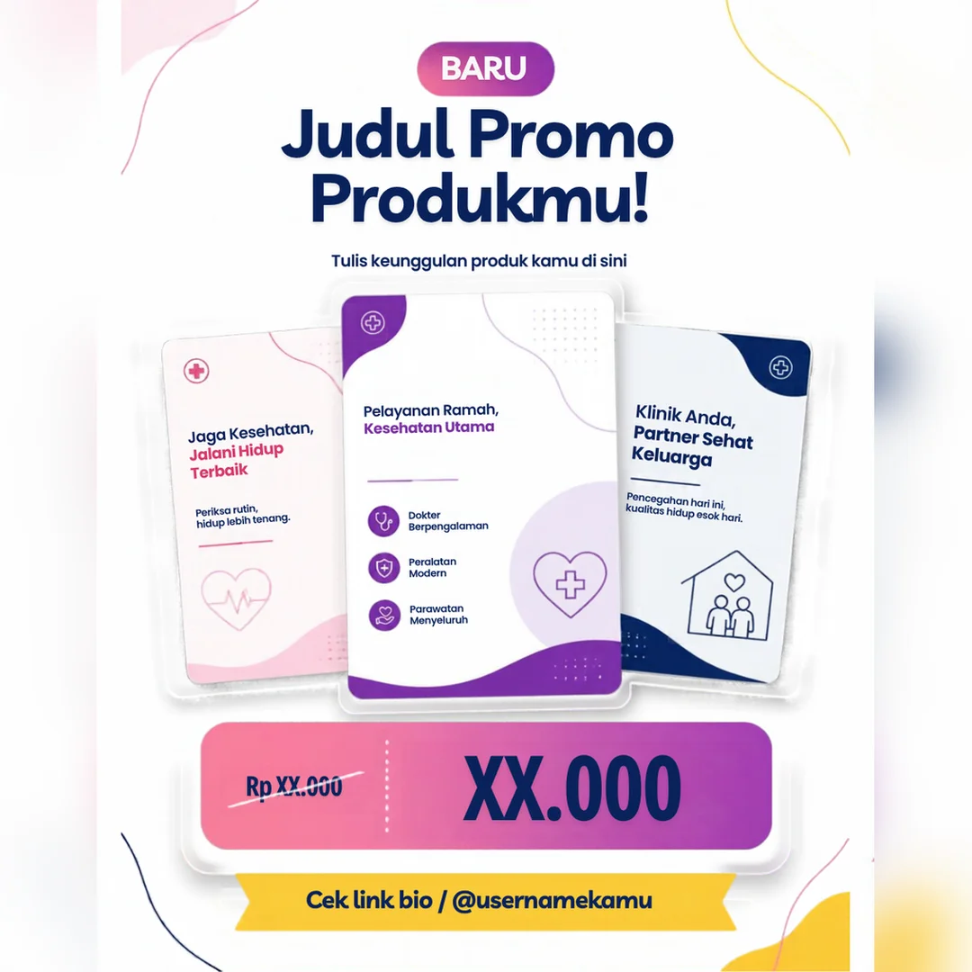 Cover produk Free Template Promo IG Klinik & Kesehatan dari Ideaku Studio